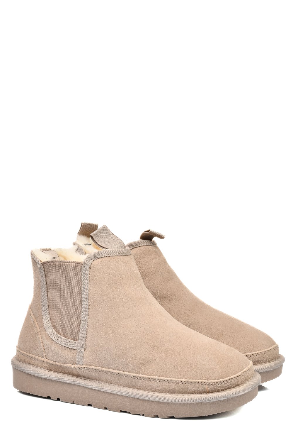 GHETE DAMA IMBLANITE PIELE NATURALA INTOARSA BEJ 1S77208