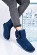 Cizme bleumarin piele naturala intoarsa 8sp131