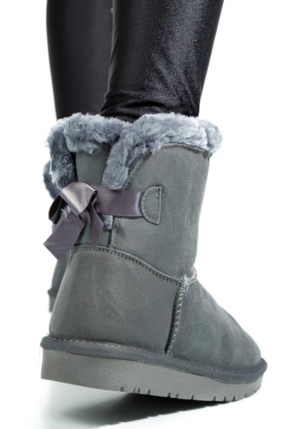 CIZME GRI PIELE NATURALA INTOARSA 8SP132