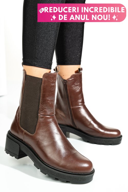 Ghete maro inchis piele naturala 2s7724