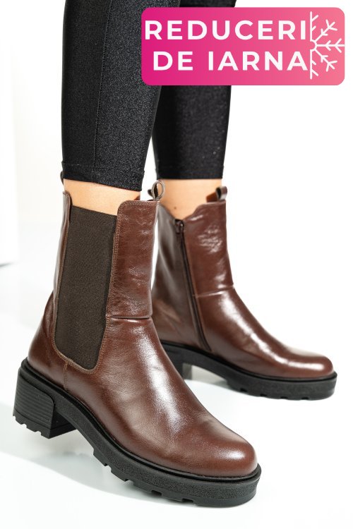 Ghete maro inchis piele naturala 2s7724