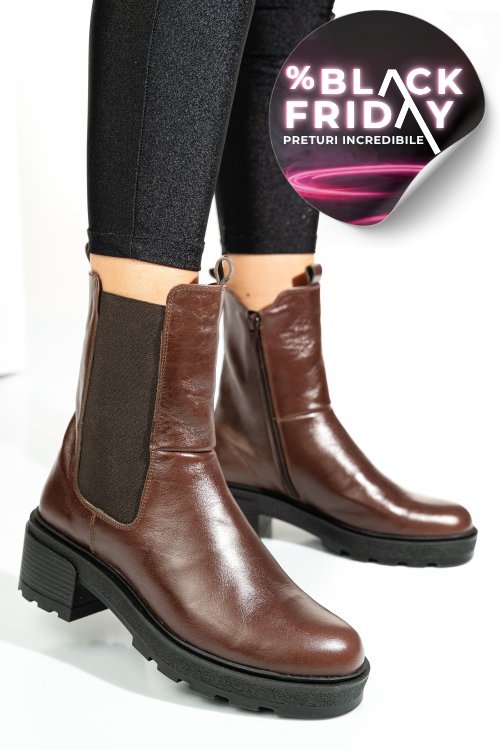 Ghete maro inchis piele naturala 2s7724