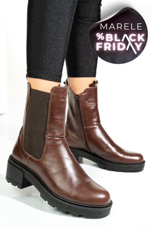 Ghete maro inchis piele naturala 2s7724