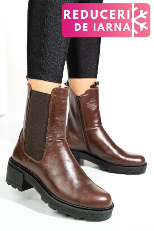 Ghete maro inchis piele naturala 2s7724