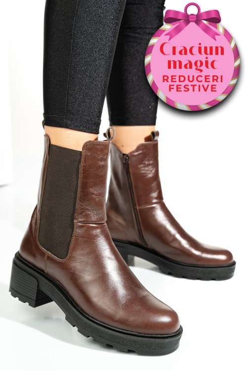 Ghete maro inchis piele naturala 2s7724