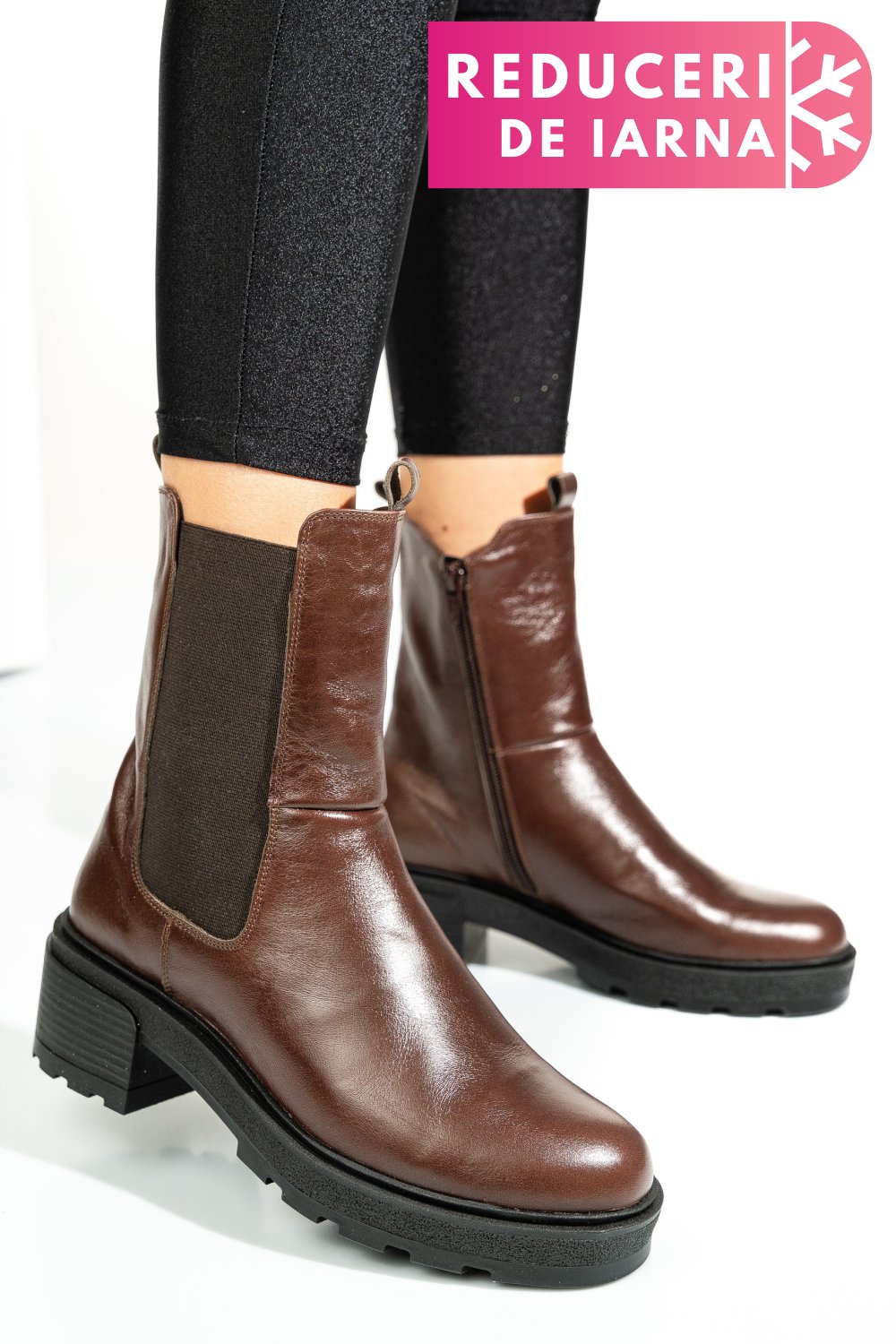 GHETE MARO INCHIS PIELE NATURALA 2S7724