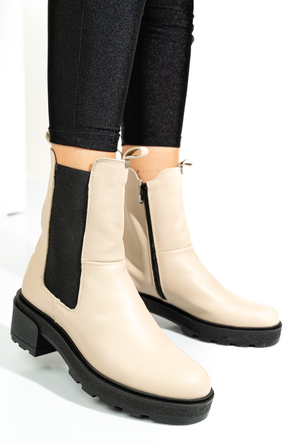 GHETE CREM PIELE NATURALA 2S7724