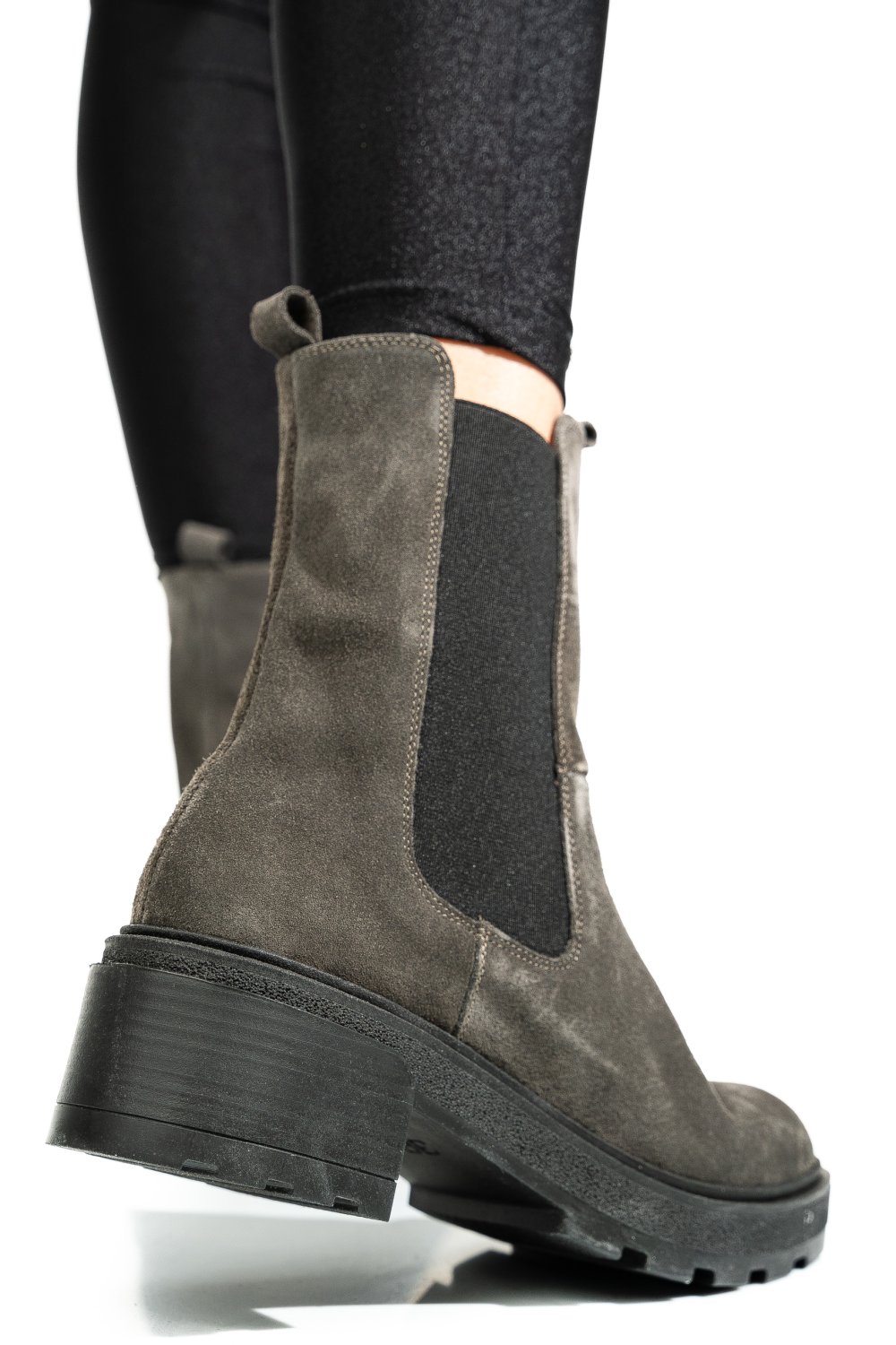 GHETE GRI PIELE NATURALA INTOARSA 2S7724