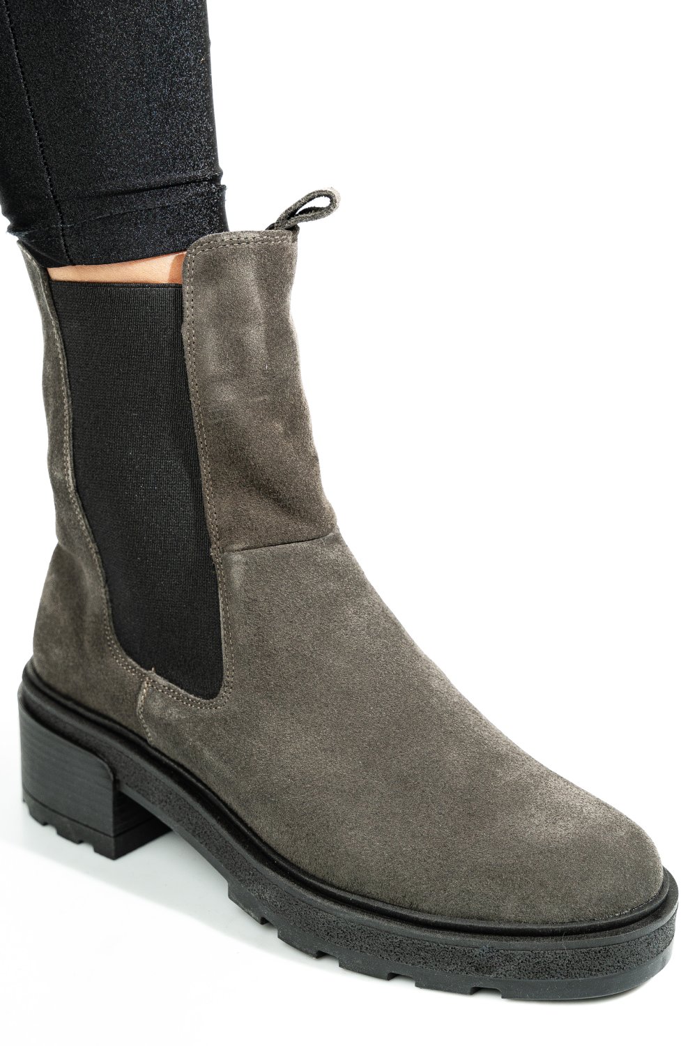 GHETE GRI PIELE NATURALA INTOARSA 2S7724