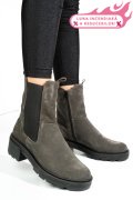 GHETE GRI PIELE NATURALA INTOARSA 2S7724