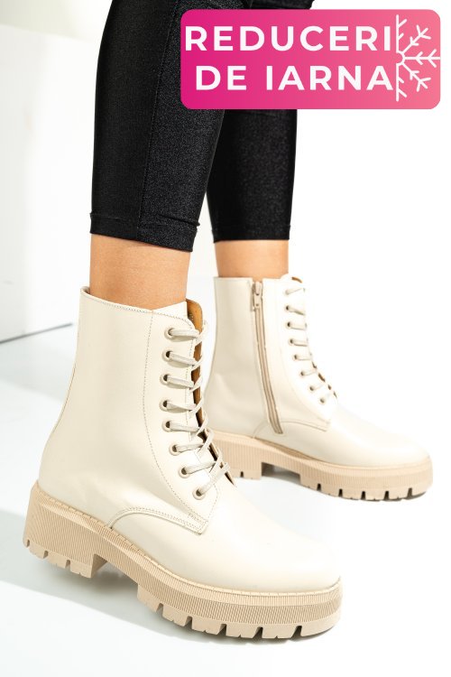 Ghete dama piele naturala crem 1s7731