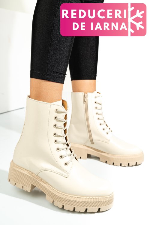 Ghete dama piele naturala crem 1s7731