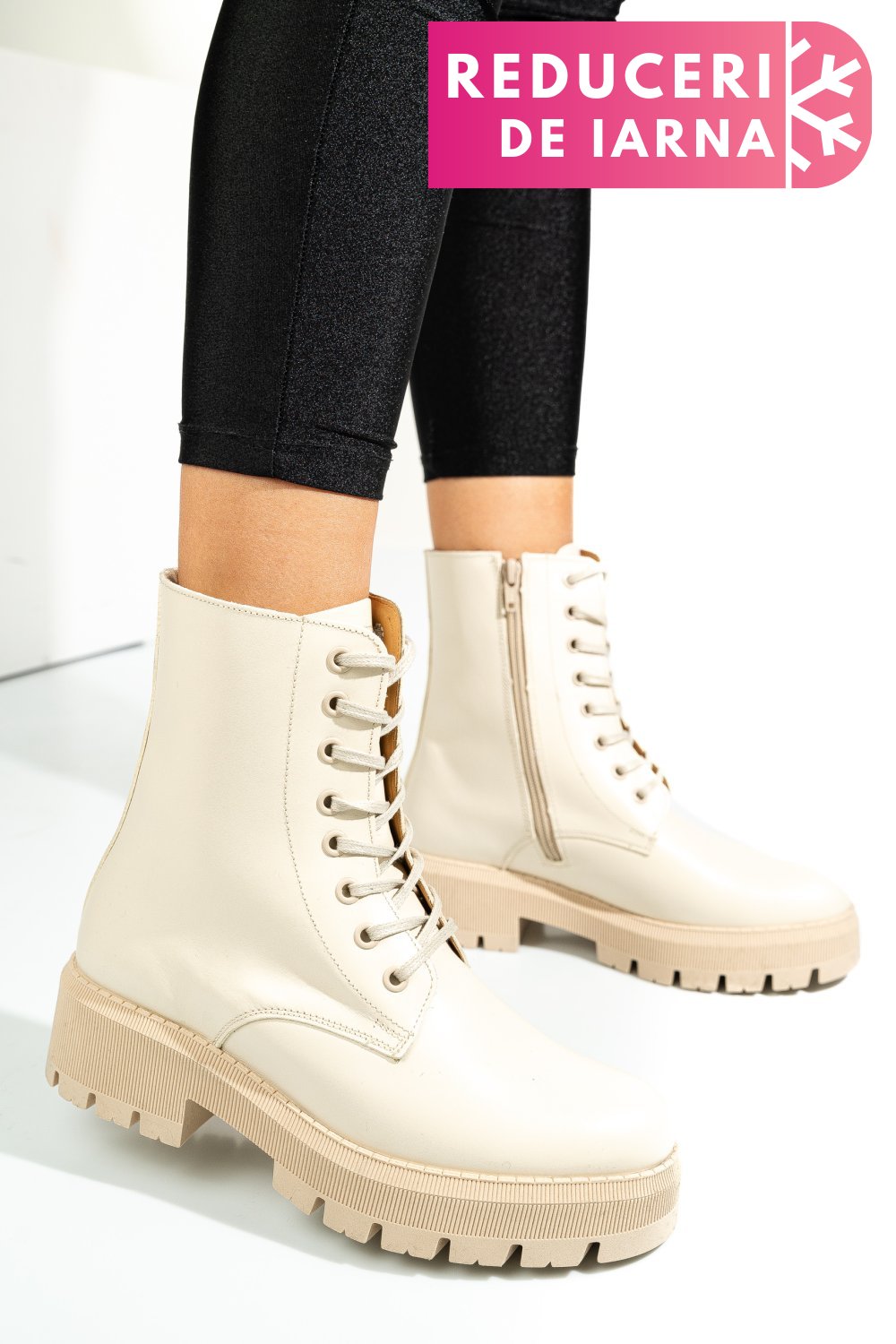 GHETE DAMA PIELE NATURALA CREM 1S7731