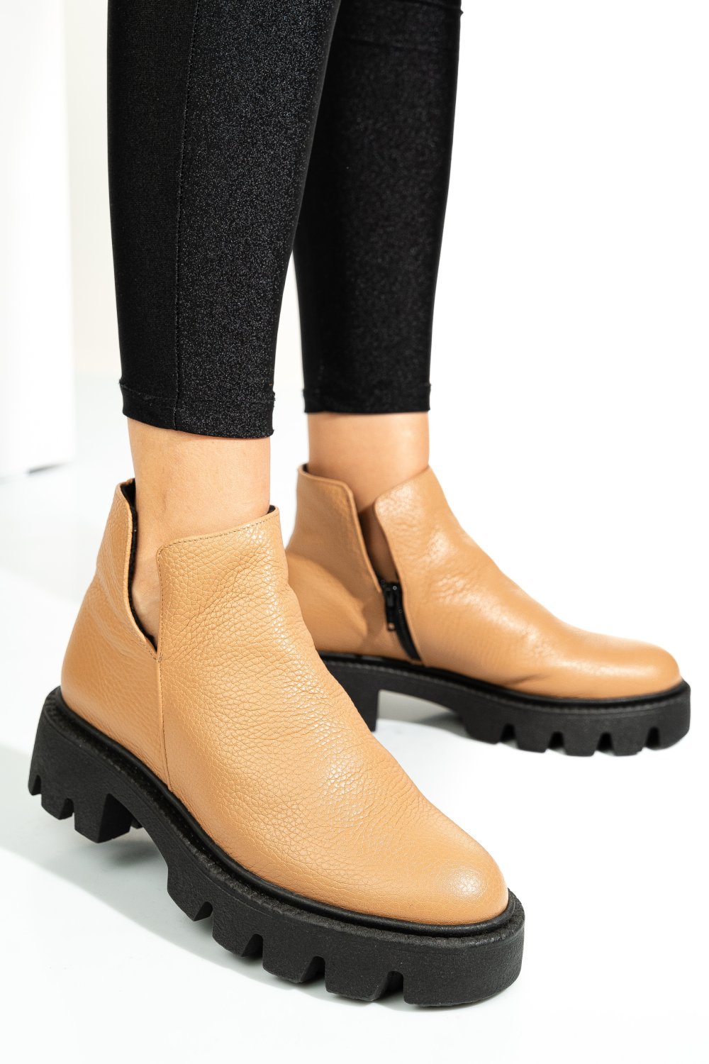 GHETE CAMEL PIELE NATURALA 0S7724