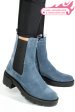 Ghete albastre piele naturala intoarsa 2s7724