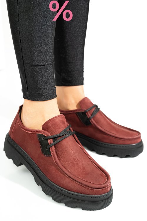 Pantofi visinii piele naturala nabuk apckd-9524