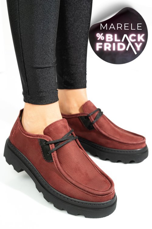 Pantofi visinii piele naturala nabuk apckd-9524