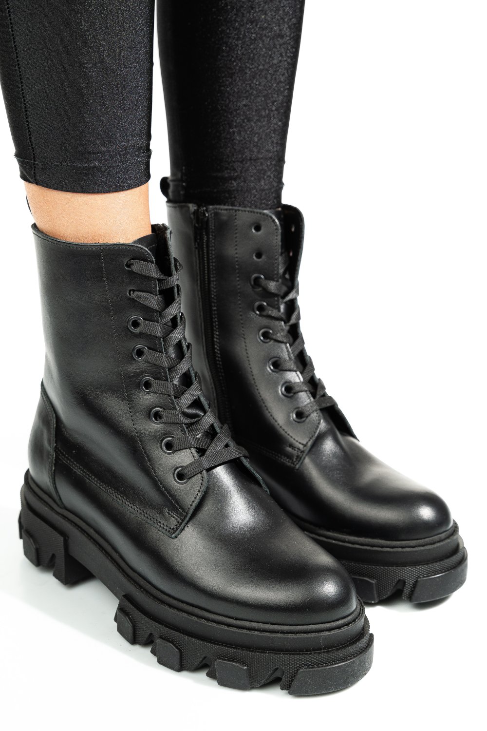 GHETE NEGRE PIELE NATURALA 1S7724