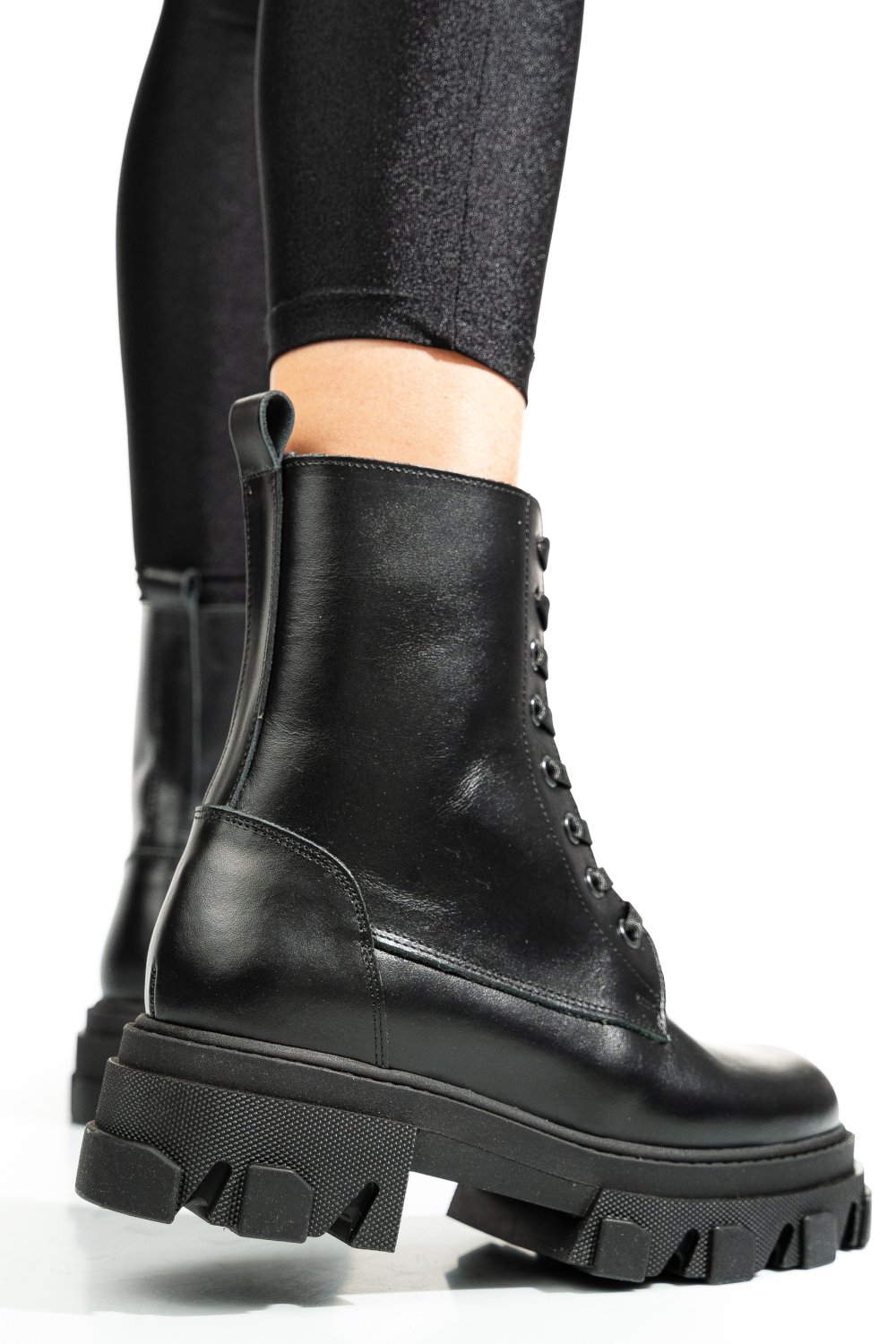 GHETE NEGRE PIELE NATURALA 1S7724