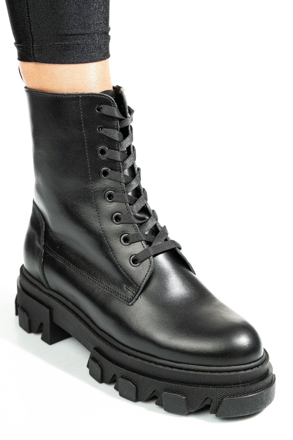 GHETE NEGRE PIELE NATURALA 1S7724