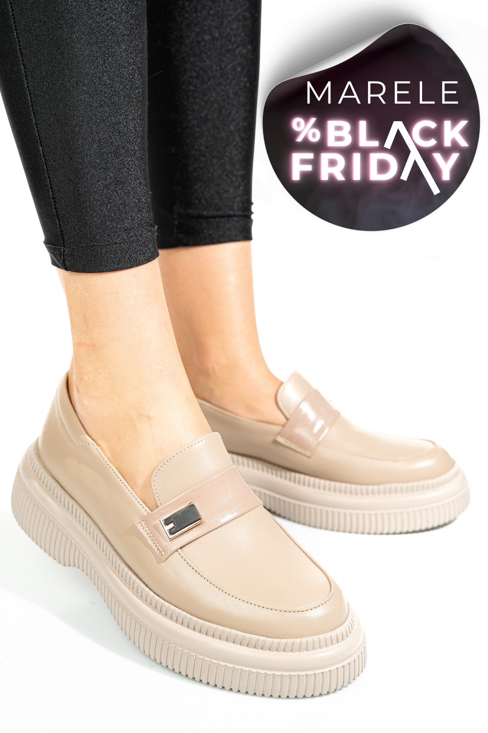 MOCASINI BEJ PIELE NATURALA 2S7751619NP