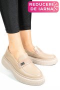 MOCASINI BEJ PIELE NATURALA 2S7751619NP