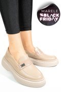 MOCASINI BEJ PIELE NATURALA 2S7751619NP