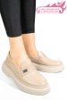 Mocasini bej piele naturala 2s7751619np