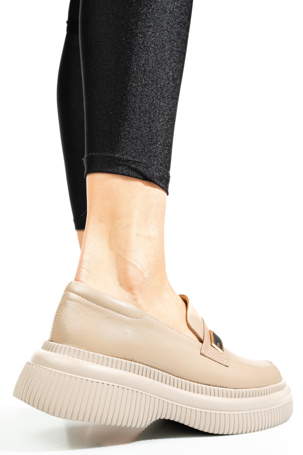 MOCASINI BEJ PIELE NATURALA 2S7751619NP