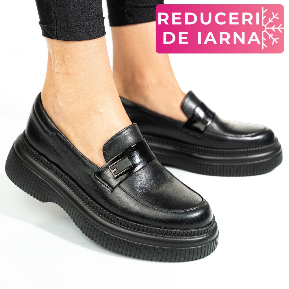 MOCASINI NEGRI PIELE NATURALA 2S7751619NP