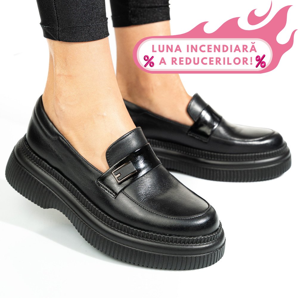 MOCASINI NEGRI PIELE NATURALA 2S7751619NP