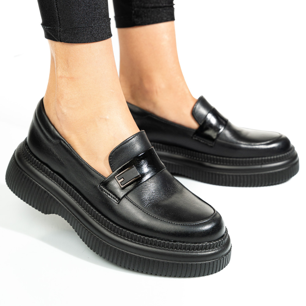 MOCASINI NEGRI PIELE NATURALA 2S7751619NP