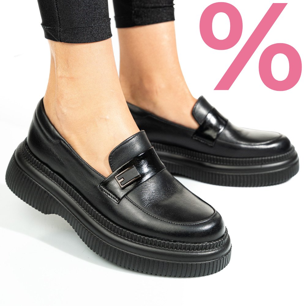 MOCASINI NEGRI PIELE NATURALA 2S7751619NP
