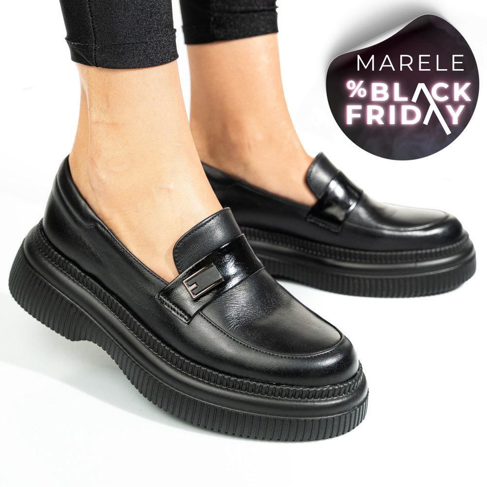 MOCASINI NEGRI PIELE NATURALA 2S7751619NP