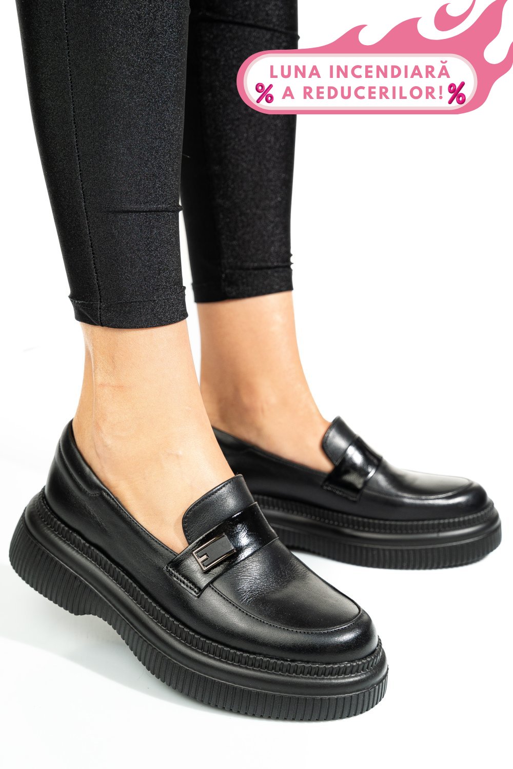 MOCASINI NEGRI PIELE NATURALA 2S7751619NP