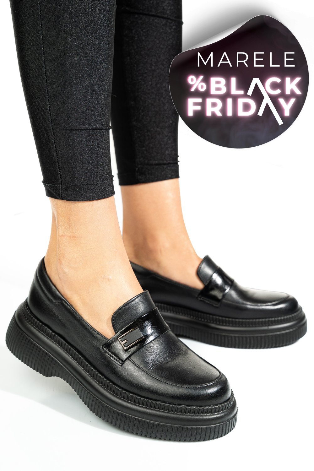 MOCASINI NEGRI PIELE NATURALA 2S7751619NP