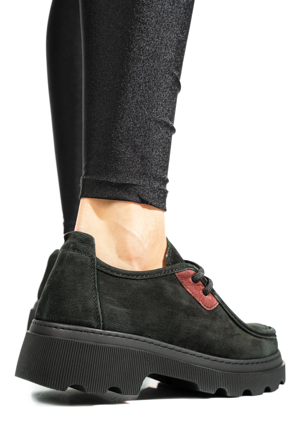 PANTOFI NEGRI PIELE NATURALA NABUK APCKD-9524