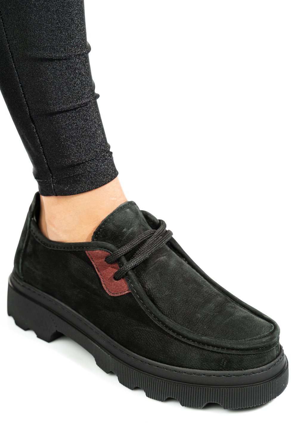 PANTOFI NEGRI PIELE NATURALA NABUK APCKD-9524