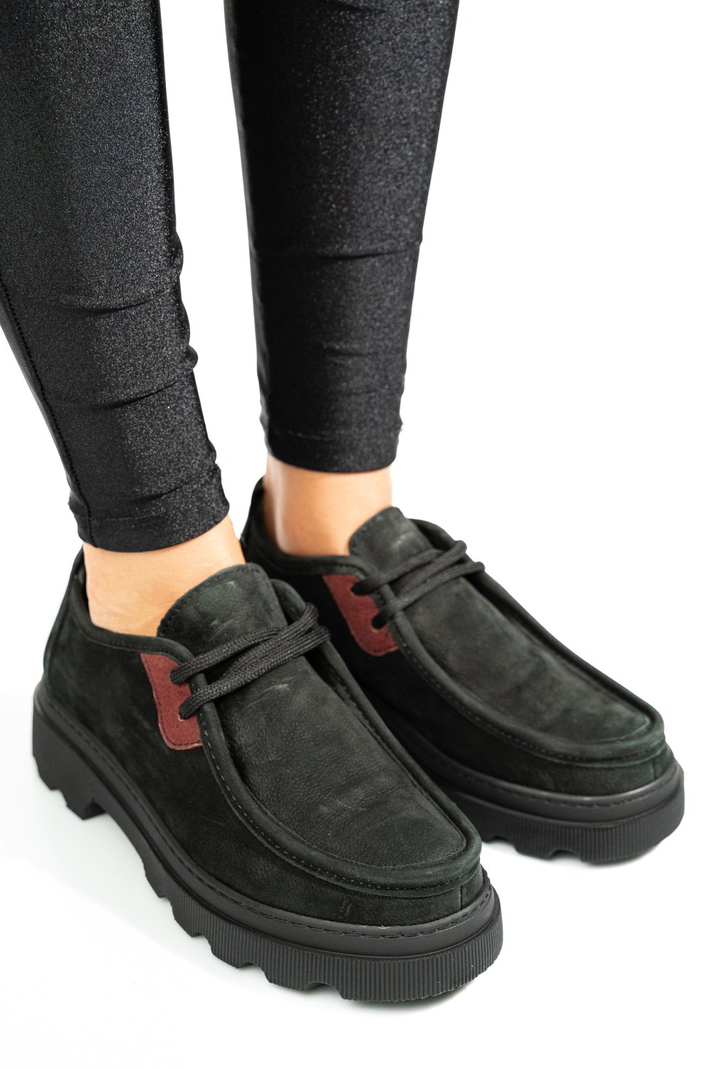 PANTOFI NEGRI PIELE NATURALA NABUK APCKD-9524