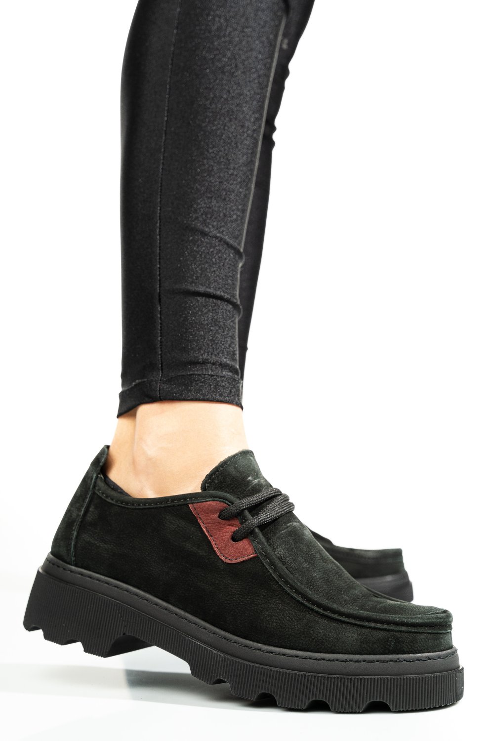 PANTOFI NEGRI PIELE NATURALA NABUK APCKD-9524