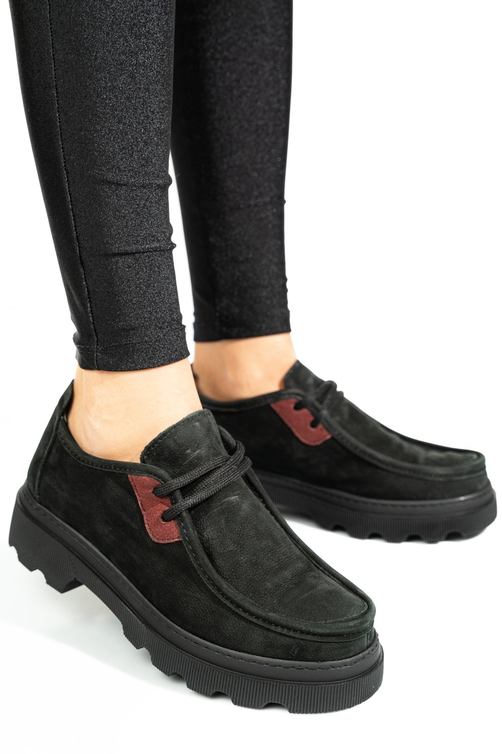 PANTOFI NEGRI PIELE NATURALA NABUK APCKD-9524