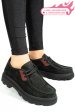 Pantofi negri piele naturala nabuk apckd-9524
