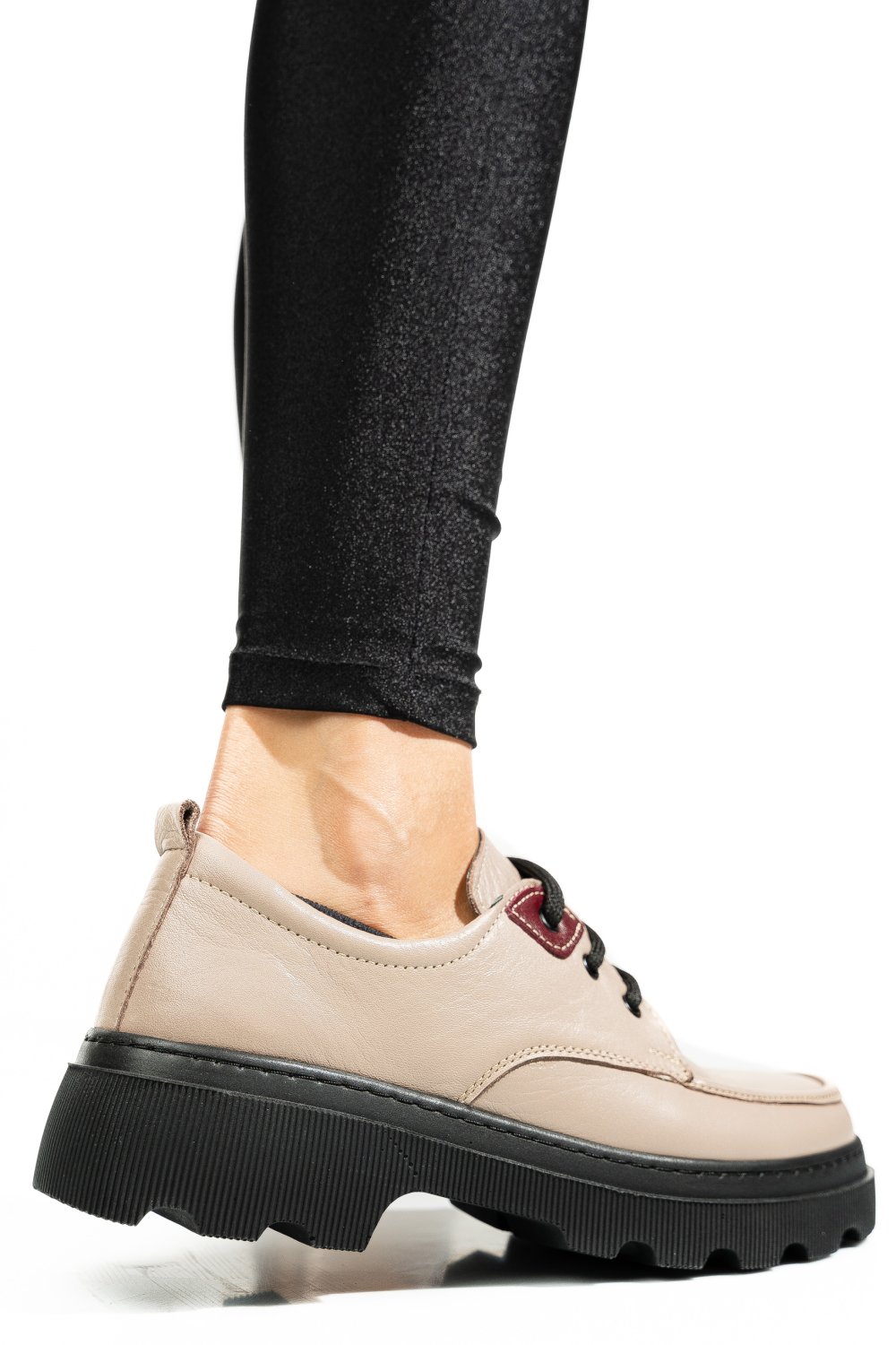 PANTOFI BEJ PIELE NATURALA APCKD7465