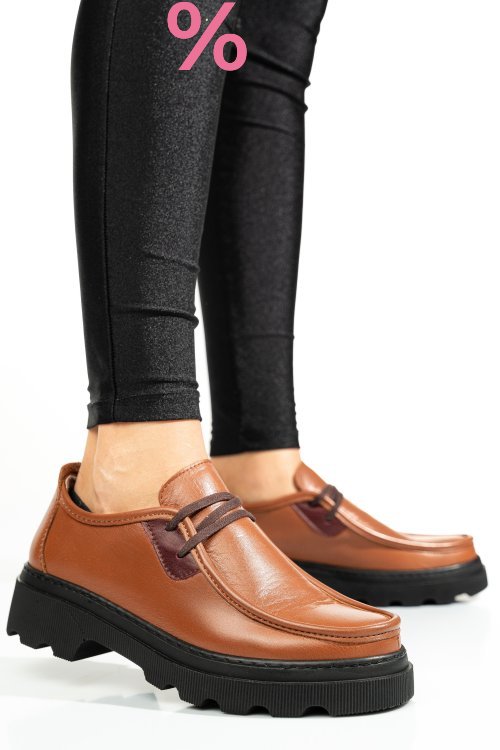 Pantofi maro piele naturala apckd-9524