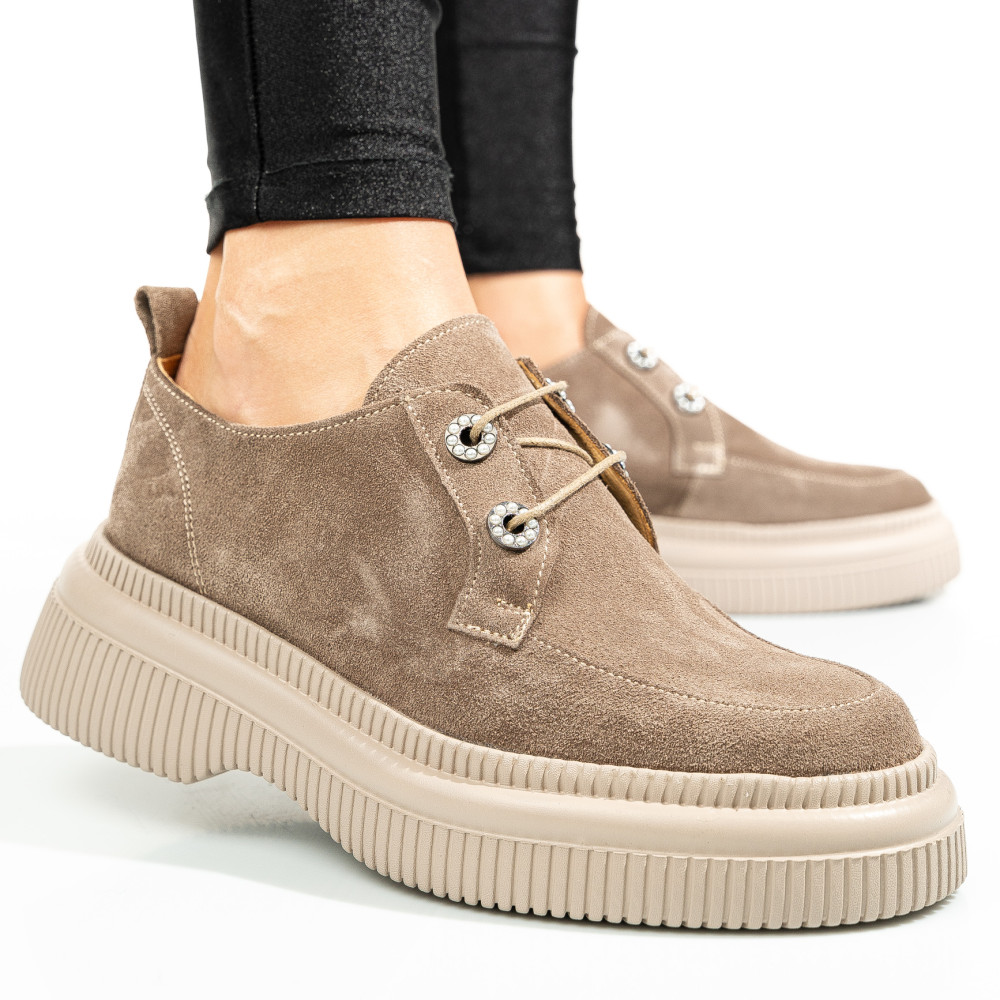 PANTOFI BEJ PIELE NATURALA INTOARSA 2S7751617SP