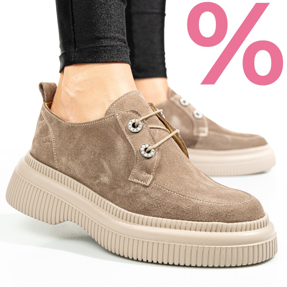 PANTOFI BEJ PIELE NATURALA INTOARSA 2S7751617SP