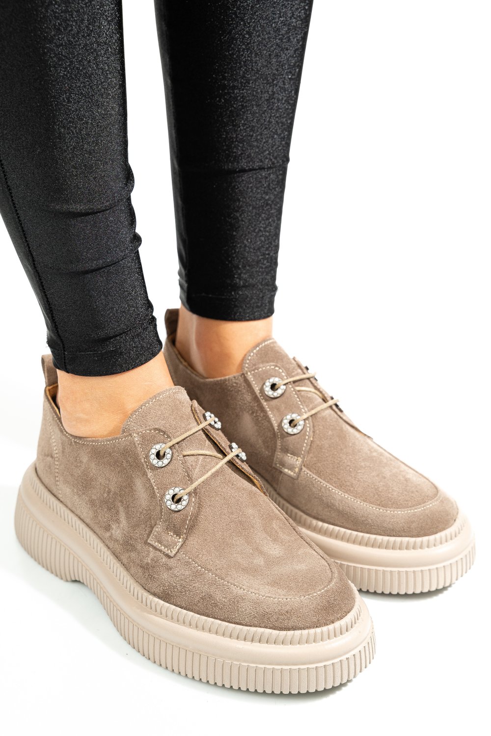 PANTOFI BEJ PIELE NATURALA INTOARSA 2S7751617SP