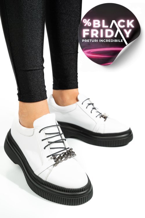 Pantofi albi piele naturala  251620np