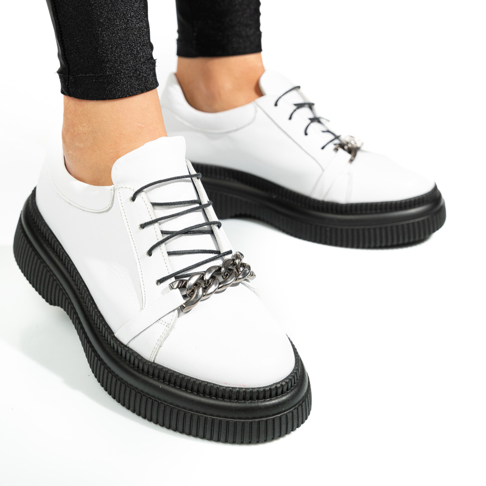 PANTOFI ALBI PIELE NATURALA  251620NP