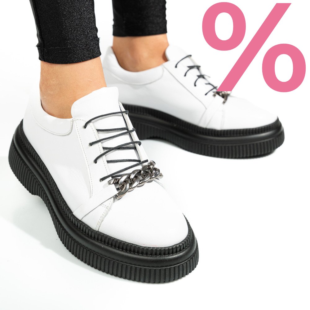 PANTOFI ALBI PIELE NATURALA  251620NP